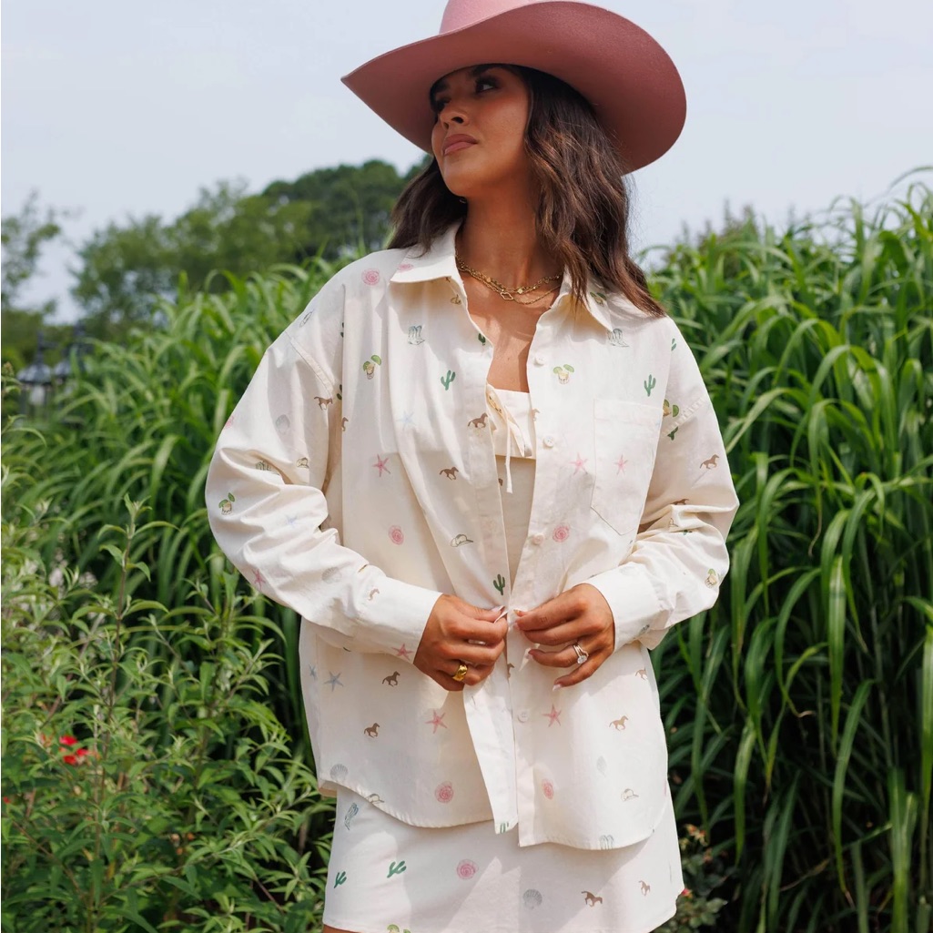 Coastal Cowgirl Button Up Top